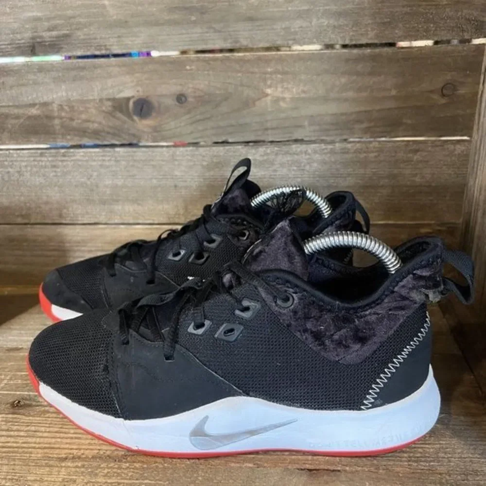 Childrens Big Kids Nike PG 3 Velour Bred Athletic‎ Basketball Shoes Size 5.5 Y